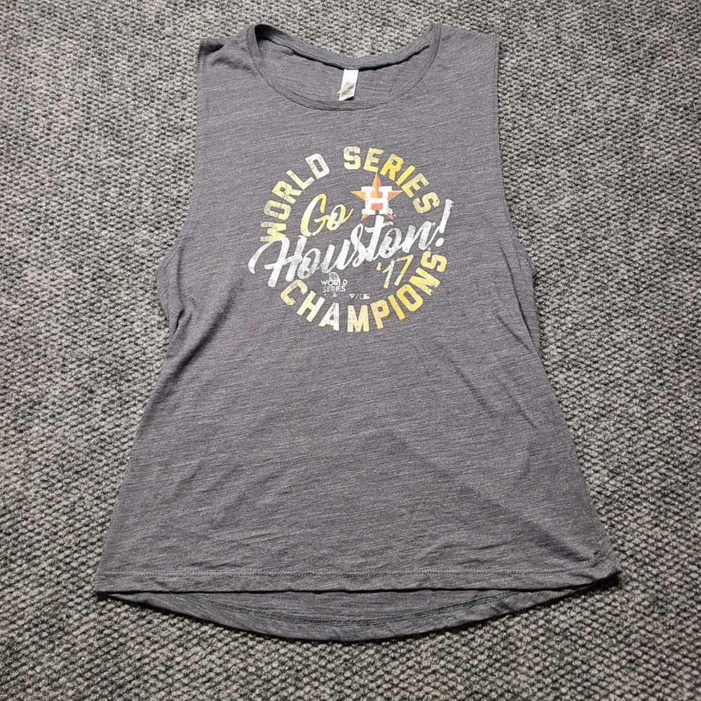 Bella Canvas Houston Astros 2017 World Series Champions Tank Top Gray Large